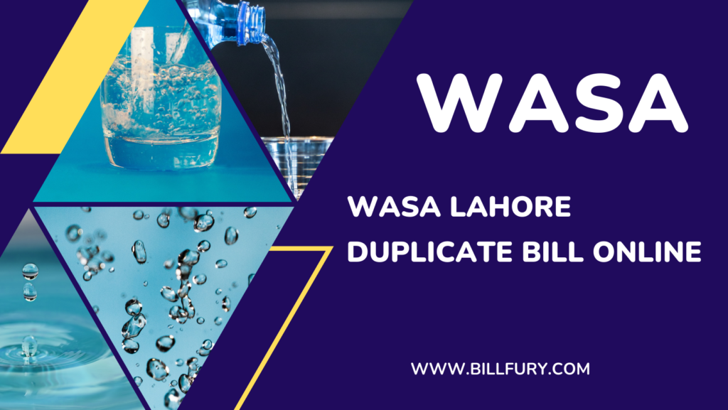 Wasa Lahore Duplicate Bill